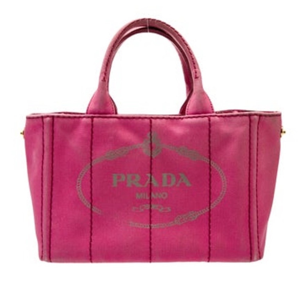 **USED** PRADA SIGNATURE CANAPA LOGO TOTE